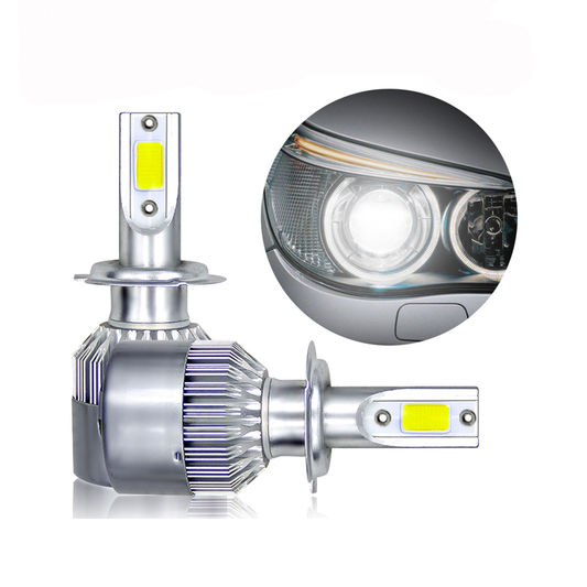 Bec LED Auto HOZRO, C6 H4, 36W 3800LM, lumină albă 6000K, tehnologie COB, economisire de energie și durată de viață extinsă, compatibil pentru faruri mașini și motociclete HOZRO