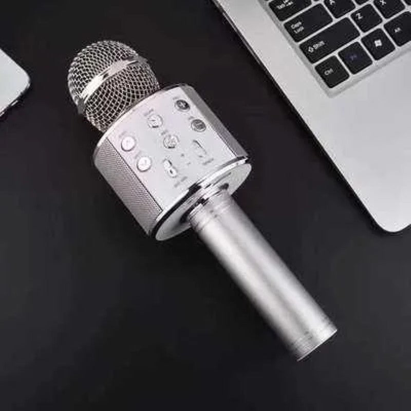 Microfon Wireless pentru Karaoke cu Bluetooth, Silver – Distracția începe aici! 🎤 BESTSELLS