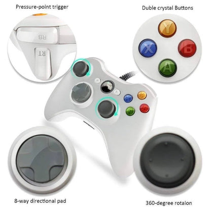 🎮 Controller de Joc cu Fir – Compatibil Xbox 360 / PC – Alb BESTSELLS
