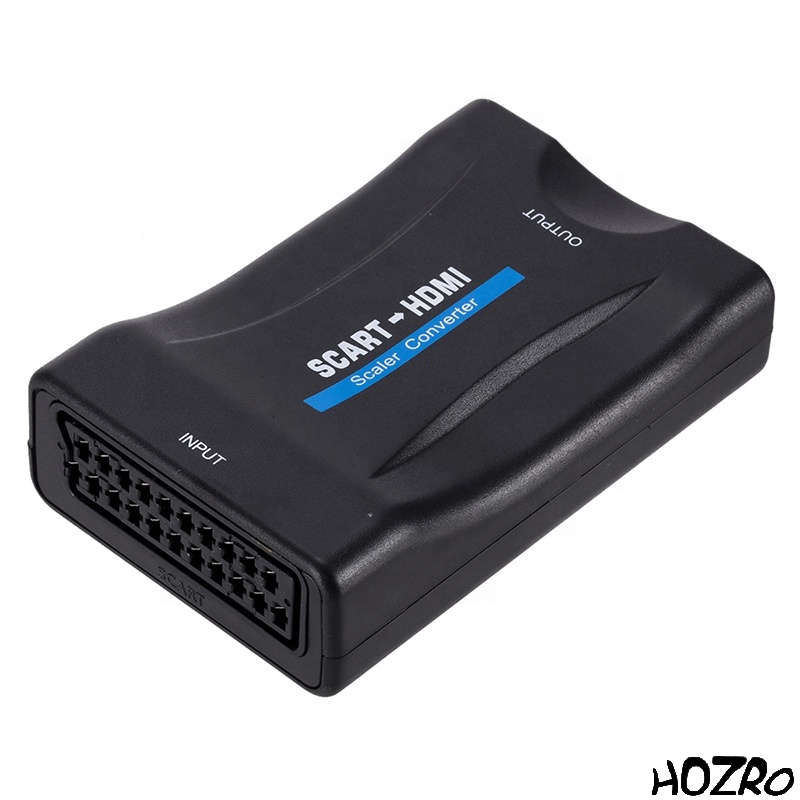 Converter HOZRO, SCART la HDMI – Adaptor cu Intrare SCART și Ieșire HDMI, Video Compozit și Audio Stereo, Suport HD 720p/1080p pentru TV, DVD și HD HOZRO