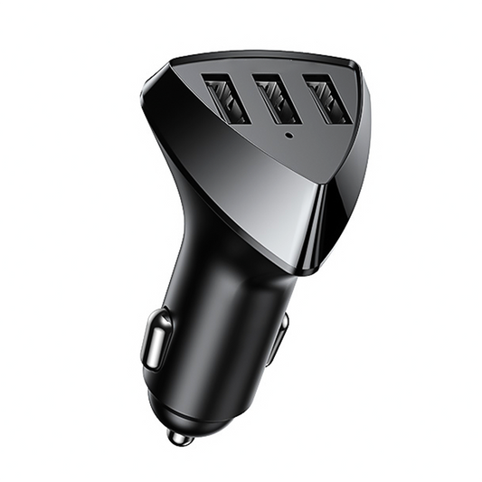 Adaptor Brichetă Auto HOZRO, cu 3 Porturi USB, Design Triunghiular, Încărcare Rapidă 4.2A 12-24V , Compatibil Smartphone, Tabletă și Alte Dispozitive, Protecție Multiplu Sigură și Design Compact – Ideal pentru Mașină și Călătorii HOZRO