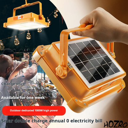 Lampă Solară de Lucru Portocaliu HOZRO, Model 6-48 – LED Puternic, Reîncărcabilă, Portabilă și Rezistentă, Ideală pentru Atelier, Reparații sau Camping HOZRO