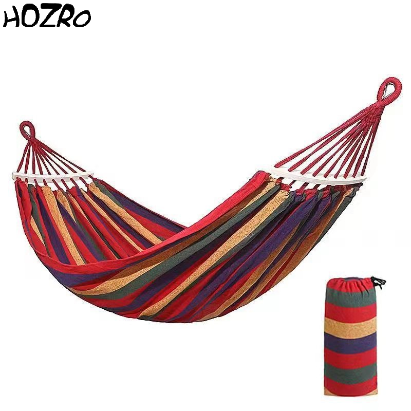 Hamac Simplu HOZRO, Portabil și Confortabil pentru Relaxare în Aer Liber, Disponibil în Culorile Roșu și Albastru HOZRO