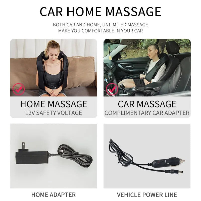 Aparat de Masaj Shiatsu 3D Bidirecțional – Relaxare Completă pentru Gât, Spate, Umeri, Picioare și Talie BESTSELLS