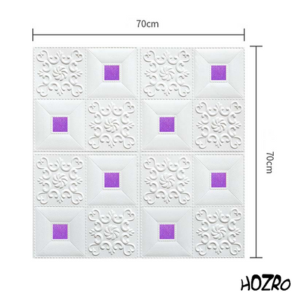 Tapet 3D autoadeziv, Model pentru Tavan/Perete, design modern, foarte usor de montat, Alb/Mov HOZRO