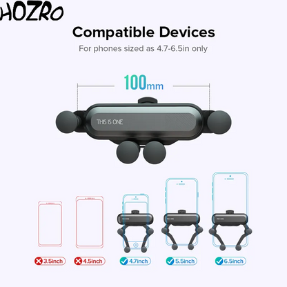 Suport Auto Telefon HOZRO, Gravity, pentru Clema de Ventilație Auto – Fixare Rapidă și Sigură, Design Elegant HOZRO