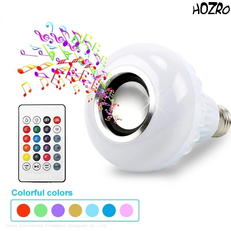 Bec Muzical Inteligent HOZRO, LED multifuncțional, cu boxă Bluetooth, telecomandă și efecte de lumini RGB, perfect pentru decor și divertisment HOZRO