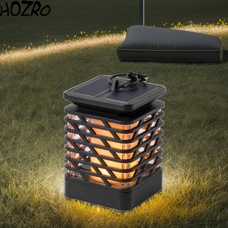 Lampă Felinar de Grădină XF-6001 HOZRO, Efect Flacără Realistă, Încărcare Solară, Rezistentă la Intemperii, Ideală pentru Exterior HOZRO