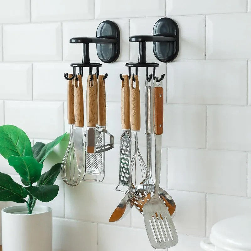 Suport rotativ pentru ustensile de bucatarie, Negru 🔄🍴 BESTSELLS