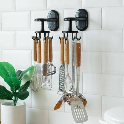 Suport rotativ pentru ustensile de bucatarie, Negru 🔄🍴 BESTSELLS