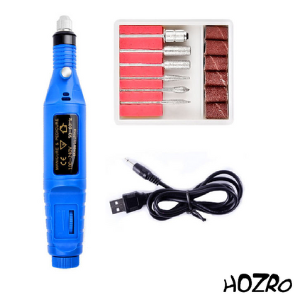Freză Electrică HOZRO, pentru Unghii – Set Profesional Manichiură și Pedichiură, Viteză Reglabilă HOZRO