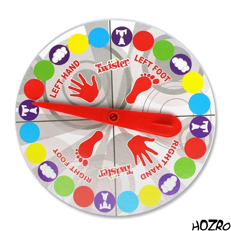 Joc Interactiv HOZRO, Twister Party Game pentru Familie și Prieteni – Distracție, Mișcare și Provocări Amuzante pe Covoraș Colorat cu Indicator Rotativ, Ideal pentru Petreceri, Seri de Joc și Activități pentru Copii și Adulți HOZRO