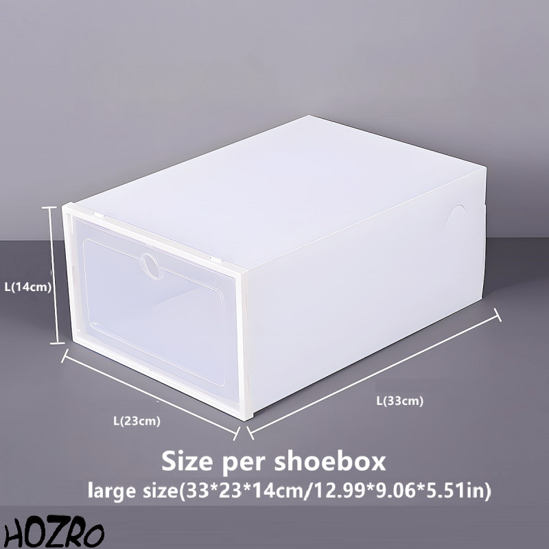 Organizator Pantofi Modular HOZRO, Dimensiune 14x23x33 cm – Cutie Transparentă, Rezistentă și Stivuibilă, Soluție Practică pentru Dressing și Spații de Depozitare HOZRO