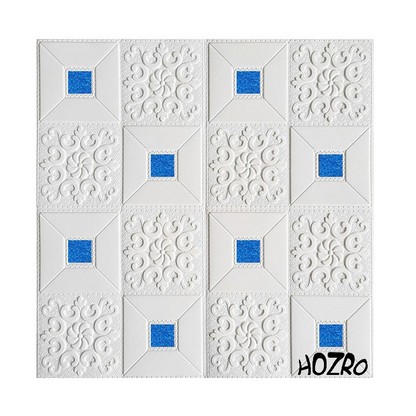 Tapet 3D autoadeziv, Model pentru Tavan/Perete, design modern, foarte usor de montat, Alb/Albastru HOZRO