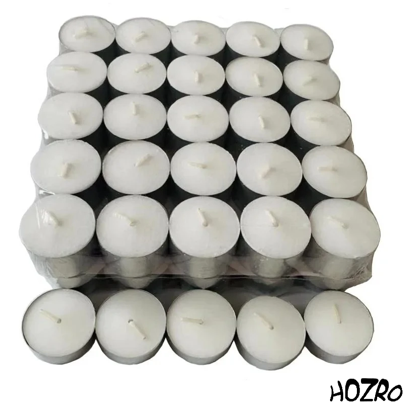 Set 100 Lumânări Pastilă HOZRO, Timp de Ardere 3 Ore, Ideal pentru Ambianță, Evenimente și Decor HOZRO