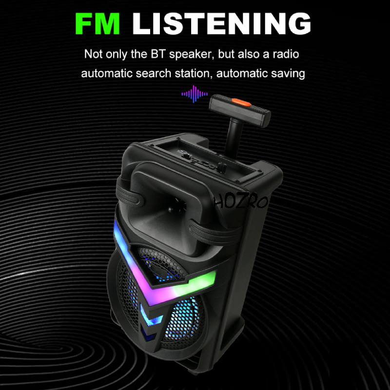 Boxă Portabilă HOZRO, Model ZQS-8158 cu Bluetooth, Microfon Wireless, Lumini LED Party, Radio FM și Baterie Reîncărcabilă – Putere Mare și Sunet Clar pentru Petreceri, Karaoke și Evenimente HOZRO