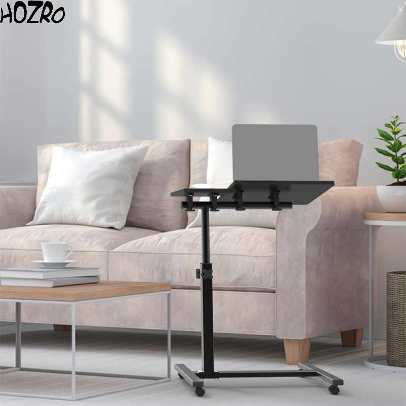 Suport Masă Portabilă HOZRO, pentru Laptop – Reglabil pe Înălțime și Înclinare, Cu Blat din Lemn și Cadru Metalic, Ideal pentru Pat, Canapea sau Birou HOZRO