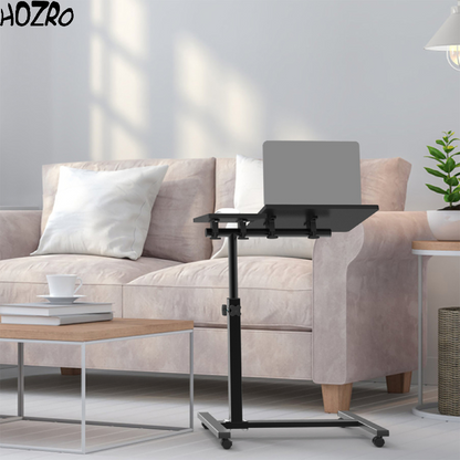 Suport Masă Portabilă HOZRO, pentru Laptop – Reglabil pe Înălțime și Înclinare, Cu Blat din Lemn și Cadru Metalic, Ideal pentru Pat, Canapea sau Birou HOZRO