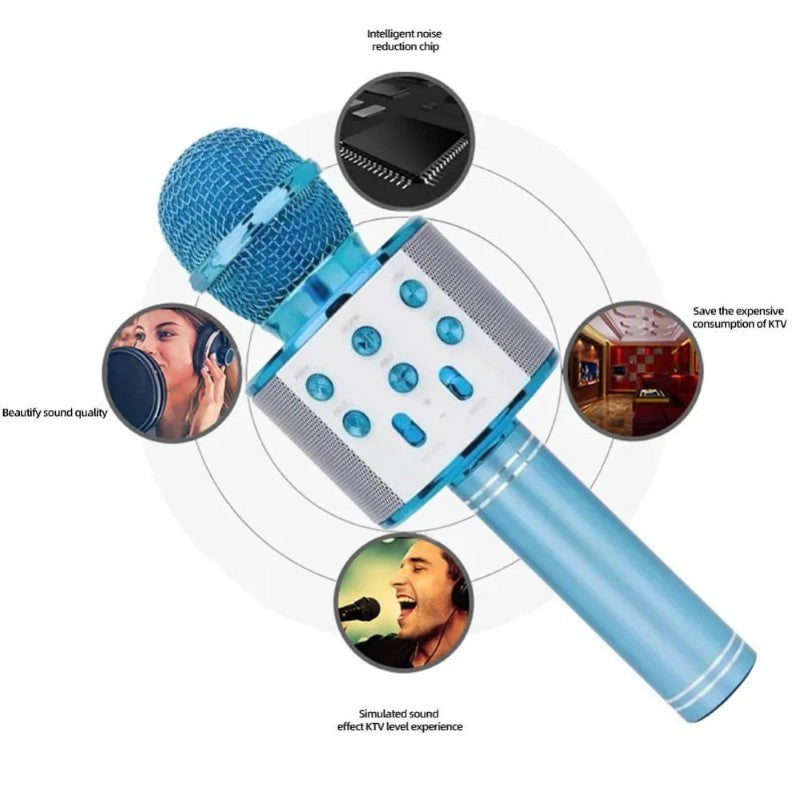 Microfon Wireless pentru Karaoke cu Bluetooth, Blue – Distracția începe aici! 🎤 BESTSELLS