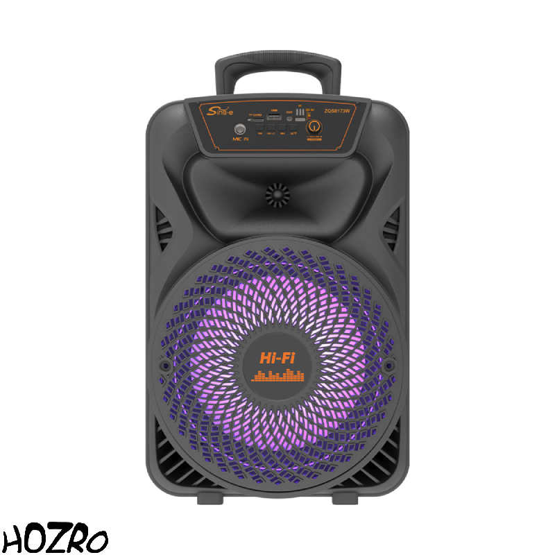 Boxă Portabilă HOZRO, Model ZQS-8173 cu Bluetooth, Microfon Wireless, Putere Mare, Lumini LED Party, Radio FM și Baterie Reîncărcabilă – Sistem Audio Ideal pentru Karaoke, Petreceri și Evenimente HOZRO