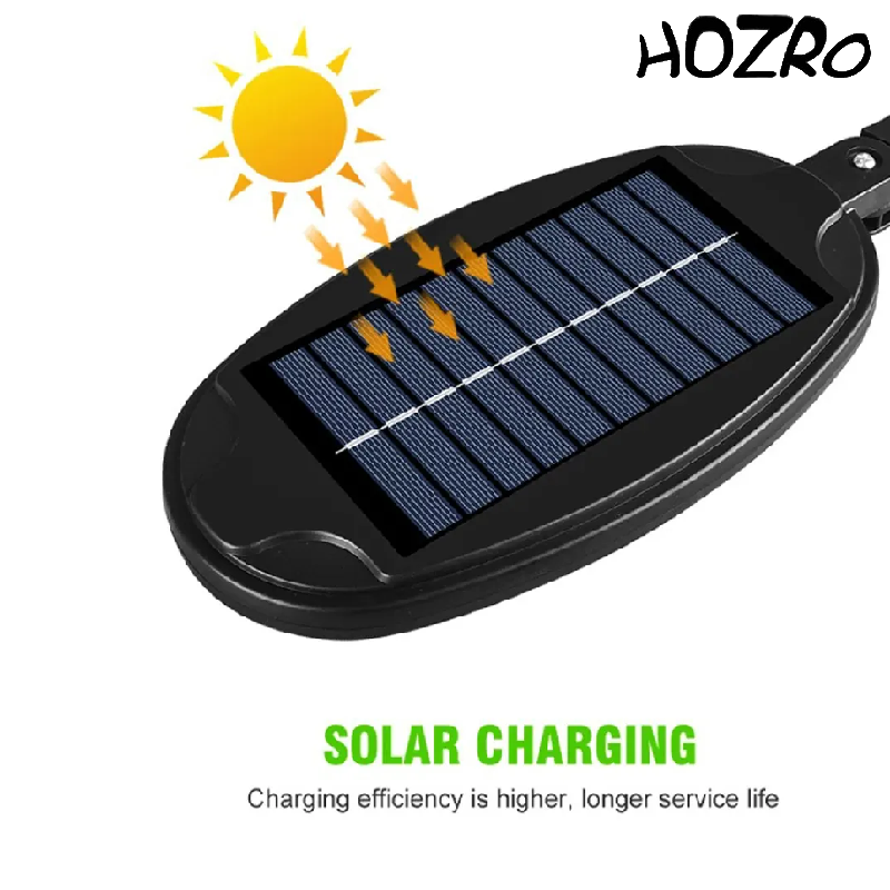 Lampa HOZRO, cu incarcare solara si telecomanda, senzor de miscare si lumina, 3 moduri de iluminare, stare de veghe, 96 LED, HB-8188A HOZRO