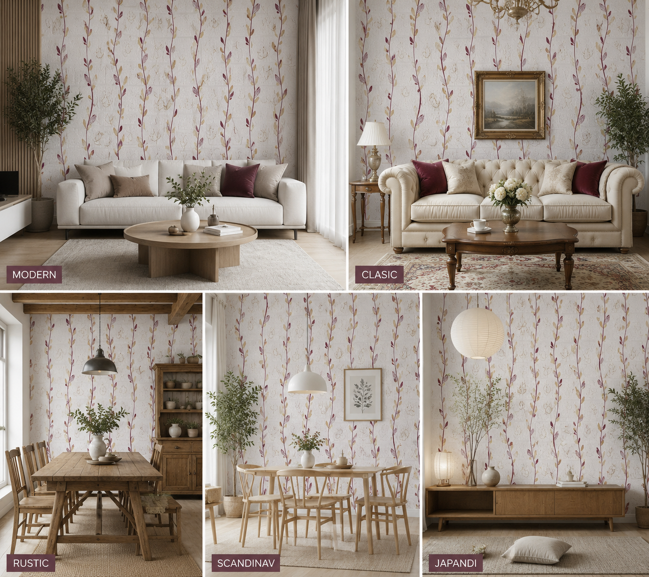 Tapet 3D Decorativ autoadeziv HOZRO, Model frunze Alb/rosu, perete/tavan, waterproof, usor de montat, design modern, 70x70 cm, alb, TAPET 111 HOZRO