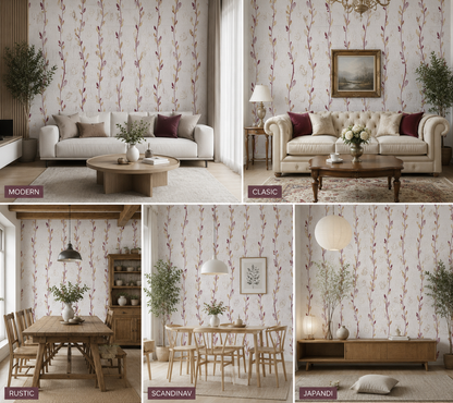 Tapet 3D Decorativ autoadeziv HOZRO, Model frunze Alb/rosu, perete/tavan, waterproof, usor de montat, design modern, 70x70 cm, alb, TAPET 111 HOZRO