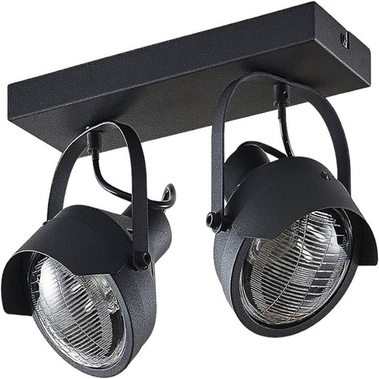 Sina spoturi, Lucide, 2 surse, 35W, Otel, Negru Lucide