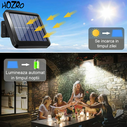 Lampa Solară LED GL 10 COB HOZRO, cu Senzor de Mișcare, 3 Moduri de Iluminare, Rezistență IP65, Ideală pentru Curte, Grădină și Exterior HOZRO