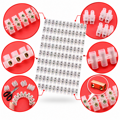 Clema electrica 12 cai, 4 mm, 3 A, plastic PP, terminale din alama, montare pe surub BESTSELLS