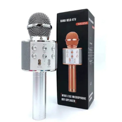 Microfon Wireless pentru Karaoke cu Bluetooth, Silver – Distracția începe aici! 🎤 BESTSELLS