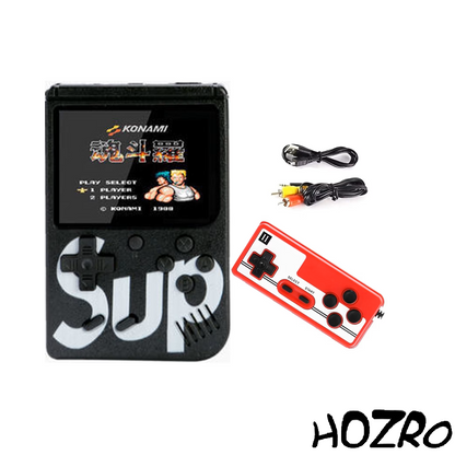 Consolă Retro HOZRO, 400 în 1 Negru – Consolă Portabilă cu 2 Jucători, Ecran LCD și Jocuri Clasice Incluse HOZRO