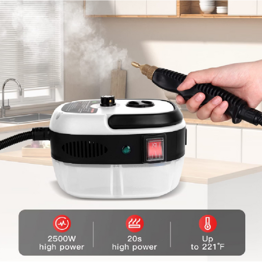 Steam Cleaner Alb HOZRO,  Aparat de Curățat cu Aburi, Portabil și Eficient pentru Igienizare Fără Detergenți HOZRO