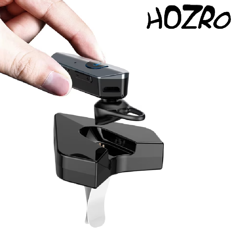 Casca handsfree HOZRO, cu microfon MP3- player, set Car Kit cu dock de incarcare auto, negru HOZRO
