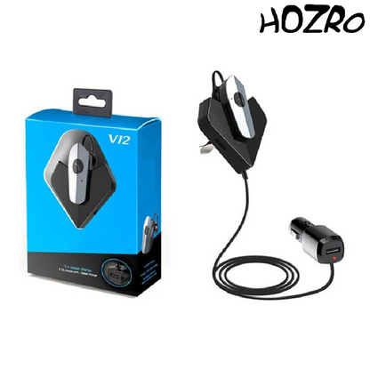 Casca handsfree HOZRO, cu microfon MP3- player, set Car Kit cu dock de incarcare auto, negru HOZRO