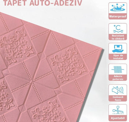 Set Tapet 3D Hozro autoadeziv, Model abstract flori, design modern, foarte usor de montat, Tapet 78 ROZ HOZRO