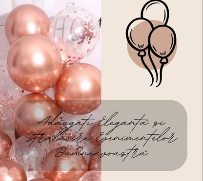 Set 10 baloane din latex confetii, Hozro®, diverse culori, 25 cm, Accesorii Elegante pentru Petreceri, Nuntă sau Evenimente Tematice, Material Rezistent HOZRO