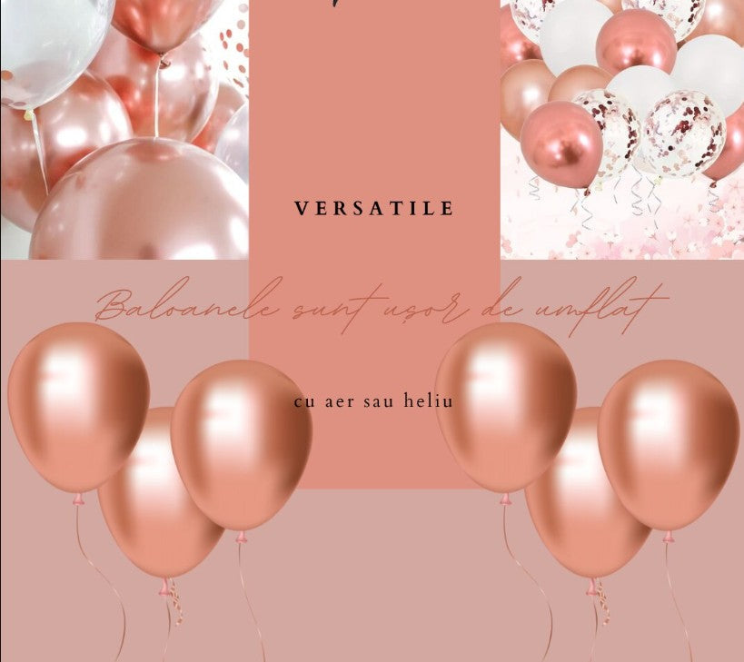 Set 10 baloane din latex confetii, Hozro®, diverse culori, 25 cm, Accesorii Elegante pentru Petreceri, Nuntă sau Evenimente Tematice, Material Rezistent HOZRO