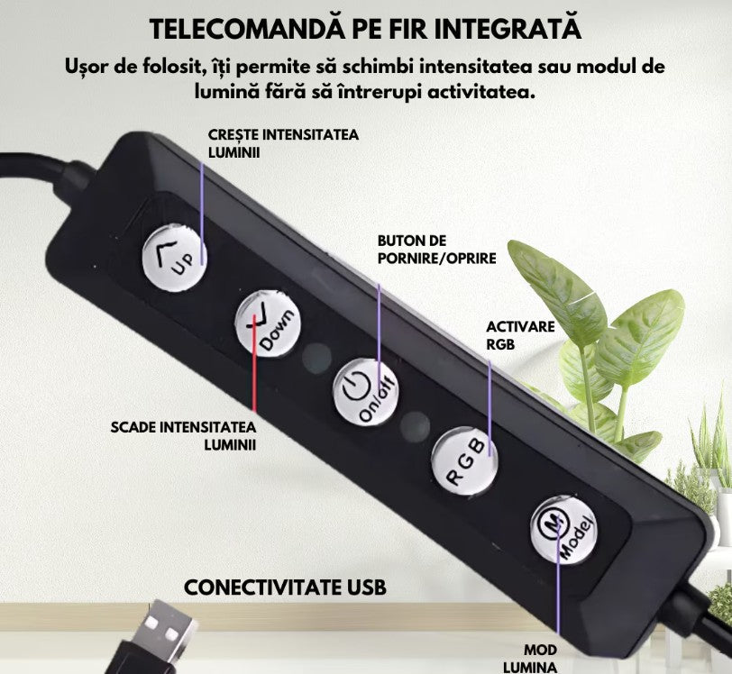 Lampa circulara Ring Light HOZRO, diametru 45cm/18" LED, RGB multicolor, conectare USB, reglaj intensitate, suport telefon, Perfectă pentru Orice Situație HOZRO