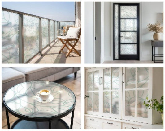 🌟 Autocolant Geam Blurat HOZRO – Eleganță, Intimitate și Design Modern, Alb semi-transparent HOZRO