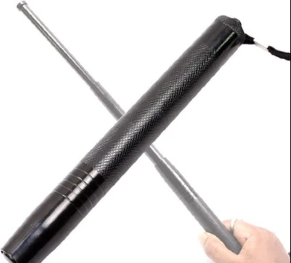 Baston Telescopic Hozro – Oțel, 3 Segmente, Mâner Metal Antiderapant, HOZRO