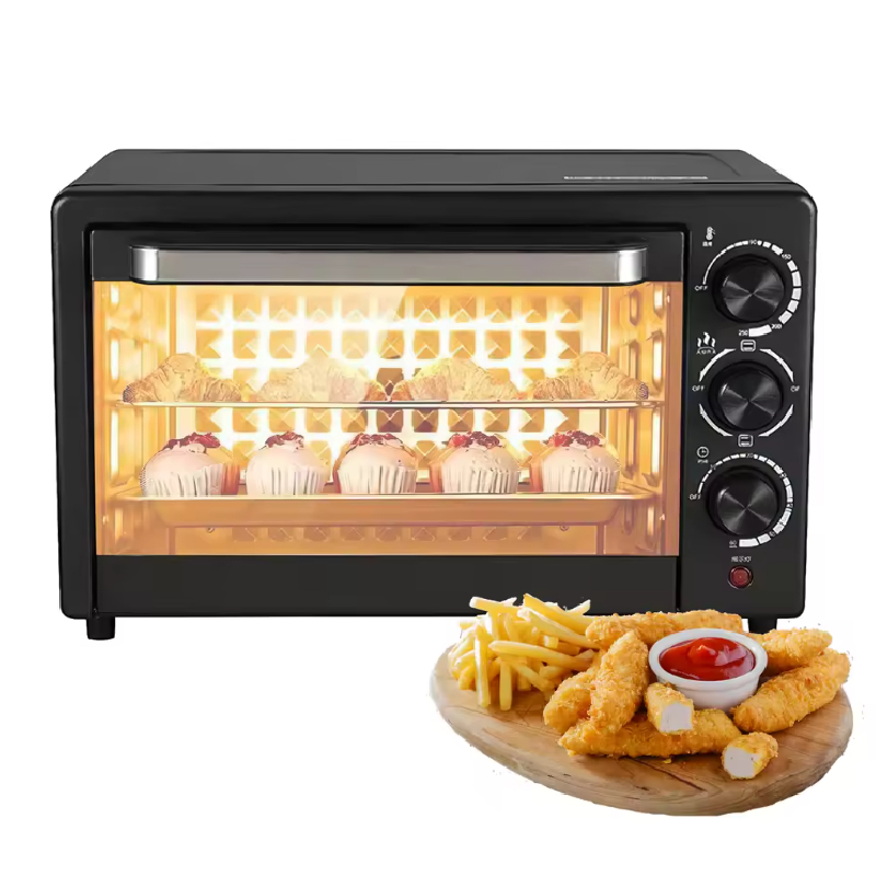 Cuptor Electric Mini HOZRO, Multifuncțional pentru Pizza, Clătite, Patiserie, Fripturi, Prăjituri, Pâine și Toast – Perfect pentru Gătit Acasă, Copt, Prăjit și Grătar, 220V HOZRO