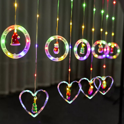 Set Decorativ HOZRO, cu 10 Inele Suspendate și Inimă, Lățime 3 Metri – Ghirlandă Luminoasă Romantică pentru Nuntă, Valentine’s Day, Crăciun și Petreceri HOZRO