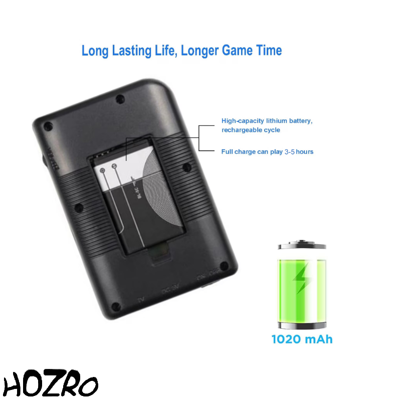 Consolă Retro HOZRO, 400 în 1 Negru – Consolă Portabilă cu 2 Jucători, Ecran LCD și Jocuri Clasice Incluse HOZRO