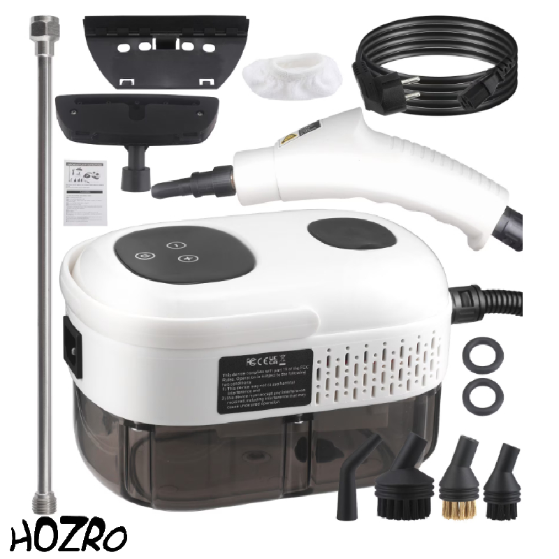 Steam Cleaner Alb HOZRO,  Aparat de Curățat cu Aburi, Portabil și Eficient pentru Igienizare Fără Detergenți HOZRO
