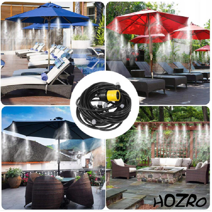 Kit de Răcire HOZRO, pentru Terasă – Sistem Pulverizare Apă, Ușor de Montat, Ideal pentru Grădină, Foișor, Balcon sau Spații Exterioare HOZRO