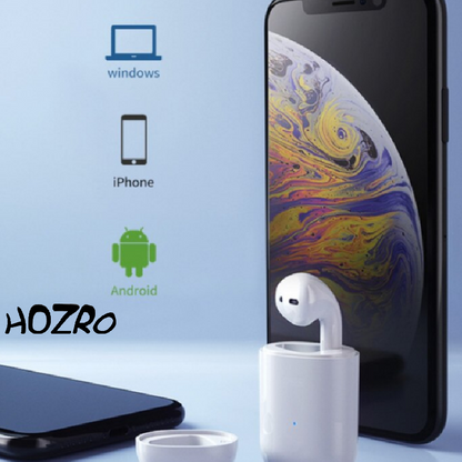 Casca bluetooth universala A+ HOZRO, TOUCH control, compatibila iOS, Android, conectivitate bluetooth V4.2, Alb HOZRO