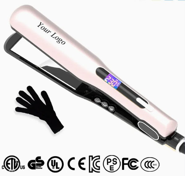 Placa de par, HOZRO®, cu cablu rotativ, temperatura reglabila de la 100 pana la 230 grade C, design ergonomic, roz BESTSELLS