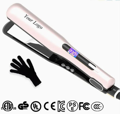 Placa de par, HOZRO®, cu cablu rotativ, temperatura reglabila de la 100 pana la 230 grade C, design ergonomic, roz BESTSELLS