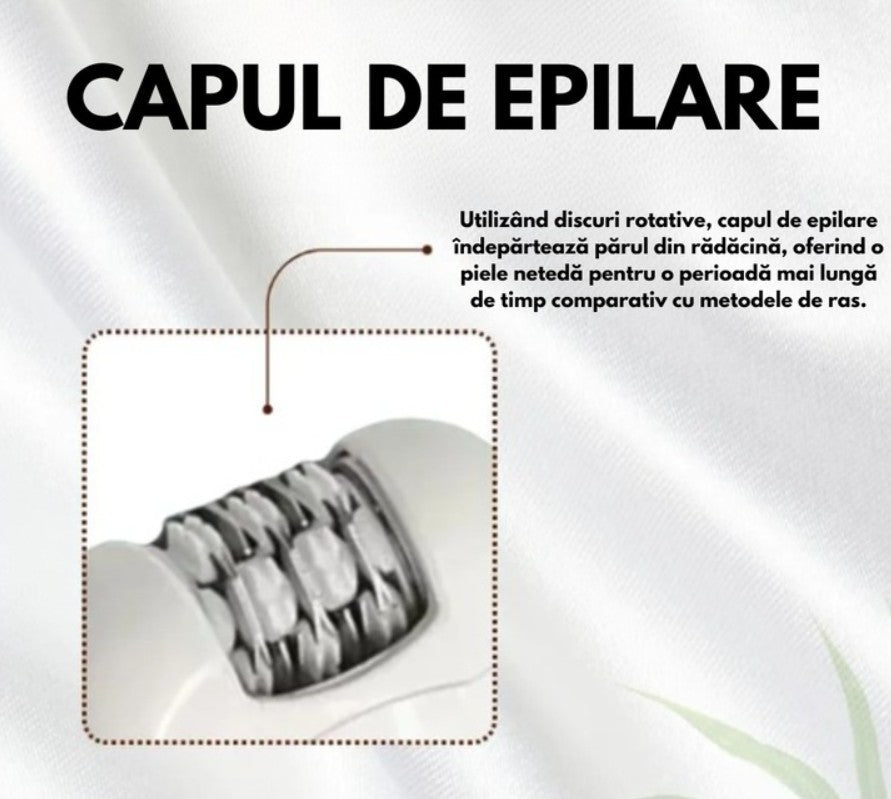 Epilator Reîncărcabil  HOZRO GM-3080, 2 Capete pentru Epilare și Ras, Acumulator și 2 Viteze, Alb HOZRO
